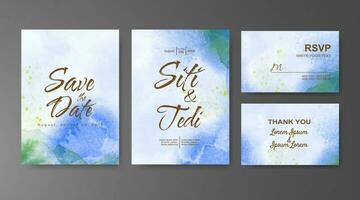 Wedding invitation with abstract watercolor background vector