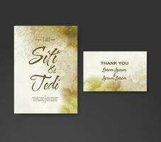 Wedding invitation with abstract watercolor background vector