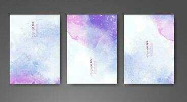 Cards with watercolor background. Design for your cover, date, postcard, banner, logo. vector