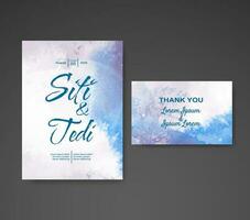 Wedding invitation with abstract watercolor background vector