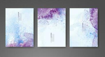 Cards with watercolor background. Design for your cover, date, postcard, banner, logo. vector