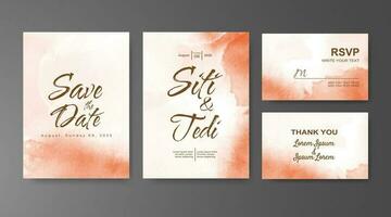 Wedding invitation with abstract watercolor background vector