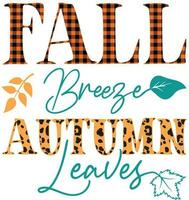 Fall breeze autumn leaves shirt design vector