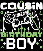 Cousin of the birthday boy shirt design gift vector