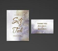 Wedding invitation with abstract watercolor background vector