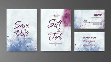 Wedding invitation with abstract watercolor background vector