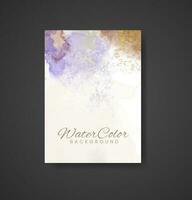 Cards with watercolor background. Design for your cover, date, postcard, banner, logo. vector