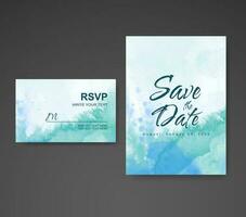 Wedding invitation with abstract watercolor background vector