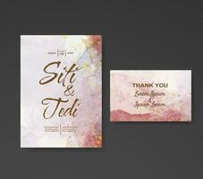 Wedding invitation with abstract watercolor background vector