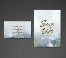 Wedding invitation with abstract watercolor background vector