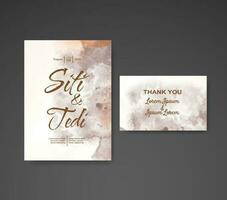 Wedding invitation with abstract watercolor background vector