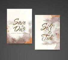 Wedding invitation with abstract watercolor background vector