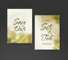 Wedding invitation with abstract watercolor background vector