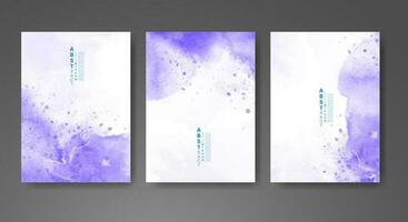 Cards with watercolor background. Design for your cover, date, postcard, banner, logo. vector