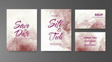Wedding invitation with abstract watercolor background vector