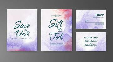 Wedding invitation with abstract watercolor background vector