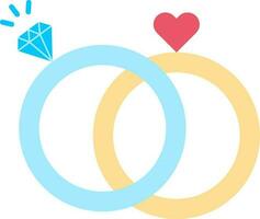 Wedding Rings icon vector image.