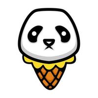 hielo crema panda icono logo diseño vector