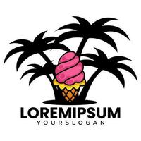 ice cream beach logo design vector