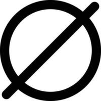 slashed zero icon symbol in mathematics . null set . empty set . vector illustration