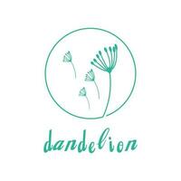 Dandelion flower logo vector and symbol template