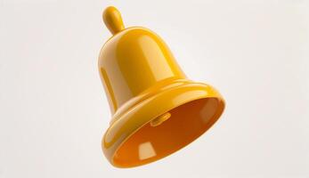 Yellow Christmas bell isolated on white background, photo