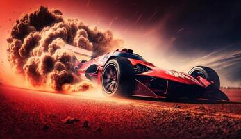 Sport car on the road with motion blur fast background, photo