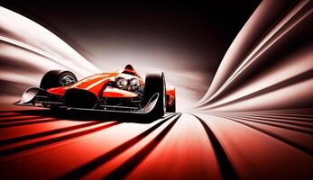 Sport car on the road with motion blur fast background, photo