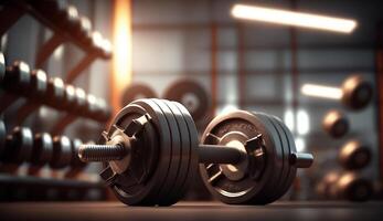 Dumbbells in the gym, photo