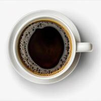 Top view Coffee cup top view isolated on white background, photo