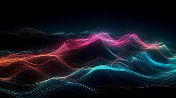 Experience the fusion of art and technology in Glowing Neon Waves Embark on a journey where the boundaries between art and technology photo