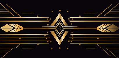 black deco background with a golden arrow on it, orderly symmetry, bold outlines, flat colors, decorative borders photo