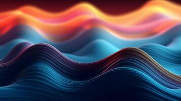 3d electronic music background abstract wave and waves pattern, 3d landscape, in the style of multi-colored minimalism, long exposure photo