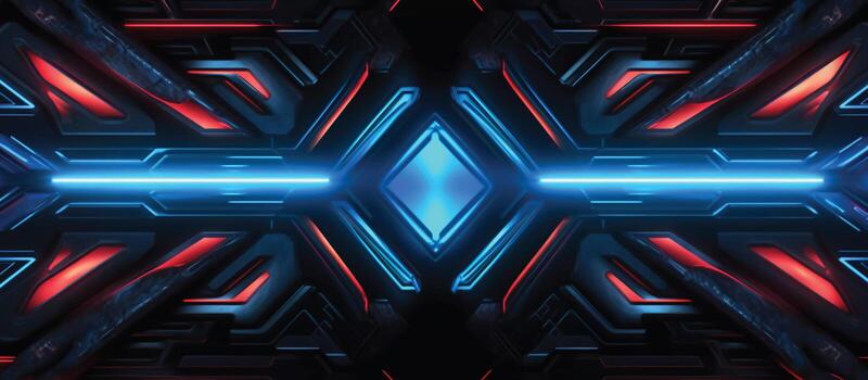Featuring a unique combination of neon lights and black backgrounds, this futuristic sci-fi abstract design is perfect for creating banners or ads that are both stylish and memorable photo