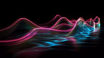 Experience the fusion of art and technology in Glowing Neon Waves Embark on a journey where the boundaries between art and technology photo