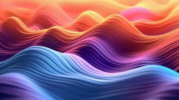 3d electronic music background abstract wave and waves pattern, 3d landscape, in the style of multi-colored minimalism, long exposure photo