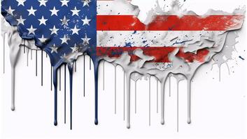 american flag isolated on white is shown, bold graffiti murals, eiko ojala, drips and splatters cracked photo