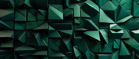 A futuristic take on the classic dark green abstract background, this design features cut paper or metal effects that add depth and texture to the piece photo