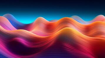 3d electronic music background abstract wave and waves pattern, 3d landscape, in the style of multi-colored minimalism, long exposure photo