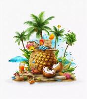 summer holiday and background picture isolated on white photo