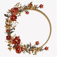 gold wreath decoration frame, organic material, flower and nature motifs, gold and blue photo