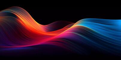 colorful waves on black background, in the style of futuristic organic, subtle gradients, colorful moebius photo