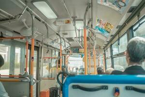 Beppu,Oita,Kyushu,Japan - October 15, 2018  inside of Japanese bus photo