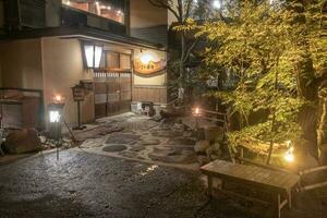 Kurokawa,Kumamoto,Kyushu,Japan - October 16, 2018 Ikoi Ryokan, hot spring resort onsen and spa. Japanese style room. photo