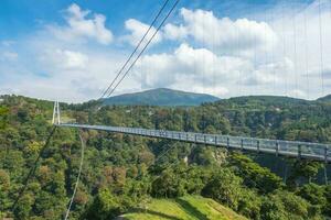 Kokonoe Yume Suspension Bridge, the highest suspension bridge for walkway, Oita, Kyushu, Japan photo