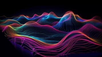 Experience the fusion of art and technology in Glowing Neon Waves Embark on a journey where the boundaries between art and technology photo