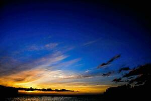 Sunset over the ocean photo