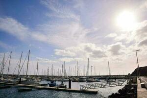 Scenic view with boat photo