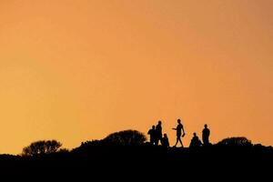 Mountains over the sunset photo