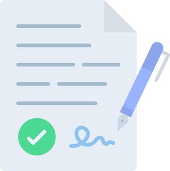 contrato icono vector imagen.